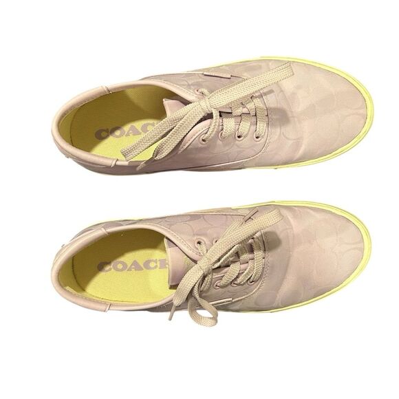 Coach Purple Skate Sneaker Signature Jacquard Size 8 - Picture 5 of 7